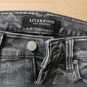 Liverpool Charcoal Denim Pants Soft fringe